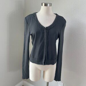 KristenseN Du Nord Womens Size 2 Silk Cashmere Gray Button Up Cardigan